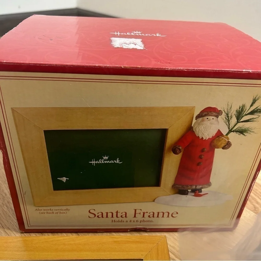 Vintage Hallmark Magnetic Santa Picture Frame Christmas NEW 4x6 Cardinal Bird